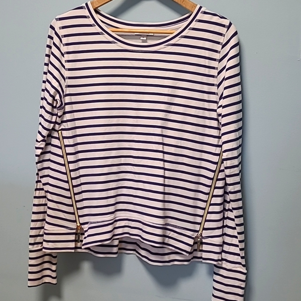 Stella & Dot Striped Top. Size Lg.